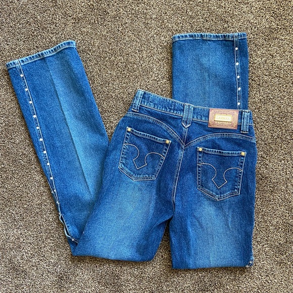 Lawman Western Rhinestone Cutout Jeans Size 5 - Picture 4 of 6
